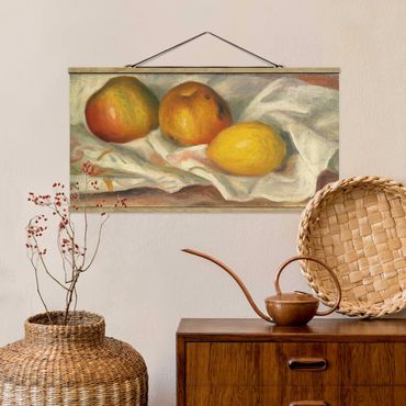 Stoffen schilderij met posterlijst Auguste Renoir - Two Apples And A Lemon