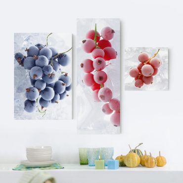 Canvas schilderijen - 3-delig Frozen Berries