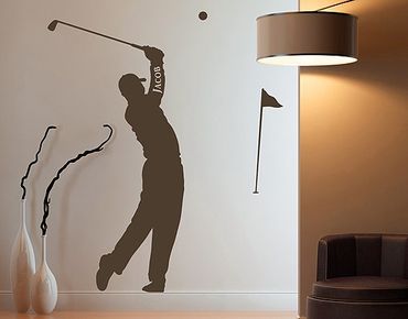Muurstickers Wall Decal no.RS115 Customised text Golf