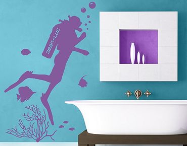 Muurstickers Wall Decal no.RS123 Customised text Aquanaut