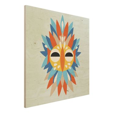 Houten schilderijen Collage Ethnic Mask - Parrot
