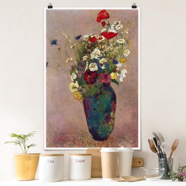 Posters Odilon Redon - Flower Vase with Poppies