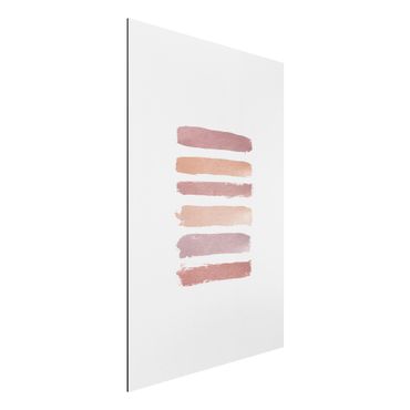 Aluminium Dibond schilderijen Shades of Pink Stripes