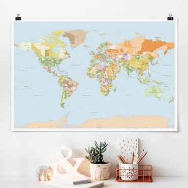 Posters Political World Map