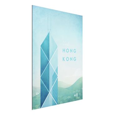 Aluminium Dibond schilderijen Travel Poster - Hong Kong