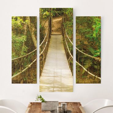 Canvas schilderijen - 3-delig Jungle Bridge
