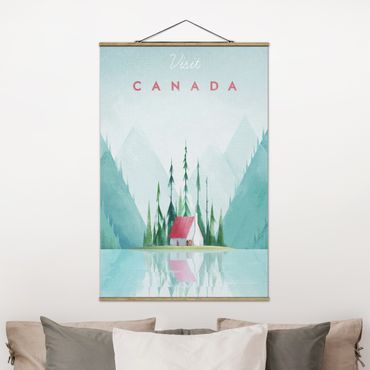 Stoffen schilderij met posterlijst Travel Poster - Canada