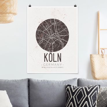 Posters Cologne City Map - Retro