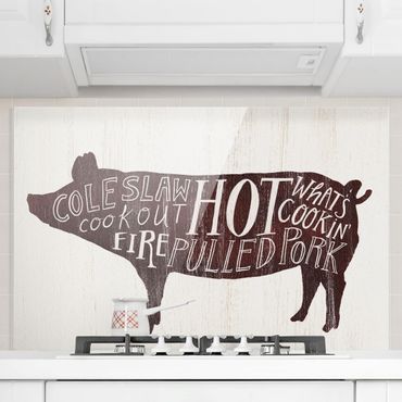 Spatscherm keuken Farm BBQ - Pig