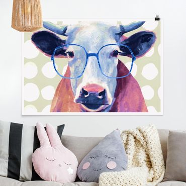 Posters Animals With Glasses - Cow