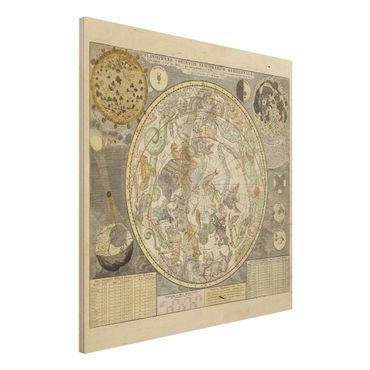 Houten schilderijen Vintage Ancient Star Map