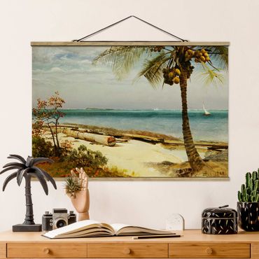 Stoffen schilderij met posterlijst Albert Bierstadt - Tropical Coast
