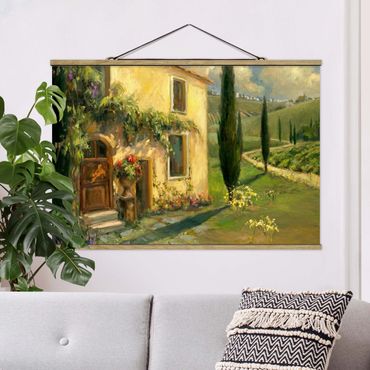 Stoffen schilderij met posterlijst Italian Countryside - Cypress