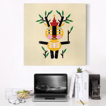 Canvas schilderijen Collage Ethno Monster - Deer