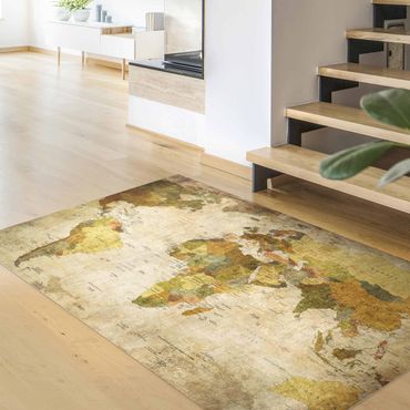 Vinyl tapijt World Map