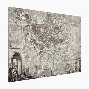 Magneetborden Vintage Map Rome