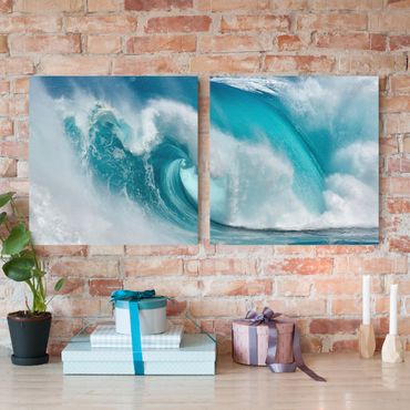 Canvas schilderijen - 2-delig  Raging Waves