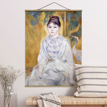 Stoffen schilderij met posterlijst Auguste Renoir - Young girl with a swan
