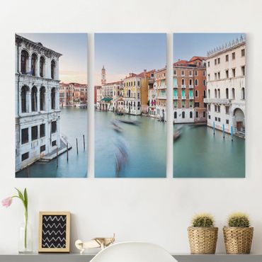 Canvas schilderijen - 3-delig Grand Canal View From The Rialto Bridge Venice