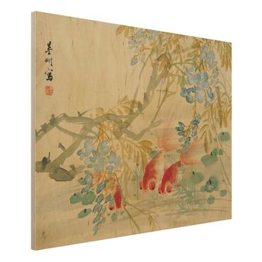 Houten schilderijen Ni Tian - Goldfish