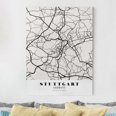 Canvas schilderijen Stuttgart City Map - Classic