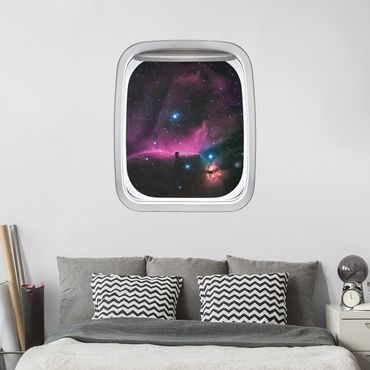 Muurstickers Aircraft Window Orion Nebula