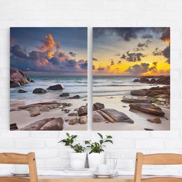 Canvas schilderijen - 2-delig  Sunrise Beach In Thailand