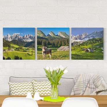 Canvas schilderijen - 3-delig Alpine Meadows