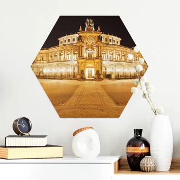 Hexagons Aluminium Dibond schilderijen Dresden Opera House