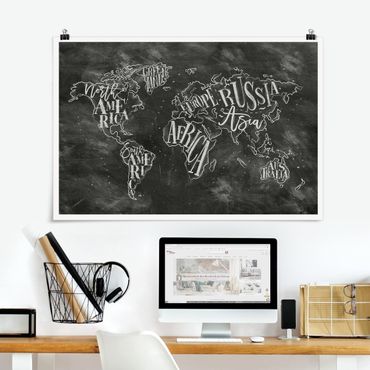 Posters Chalk World Map