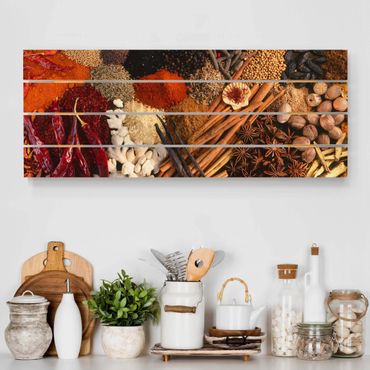 Houten schilderijen op plank Exotic Spices