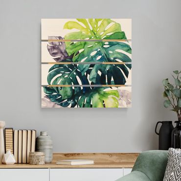 Houten schilderijen op plank Exotic Foliage - Monstera
