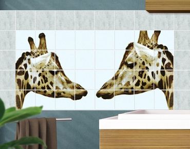 Tegelstickers Giraffes In Love