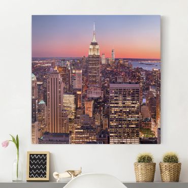 Canvas schilderijen Sunset Manhattan New York City