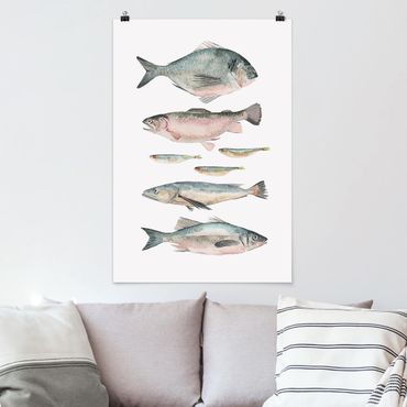 Posters Seven Fish In Watercolour II