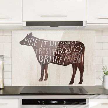 Spatscherm keuken Farm BBQ - Cow