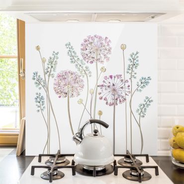 Spatscherm keuken Allium Illustration