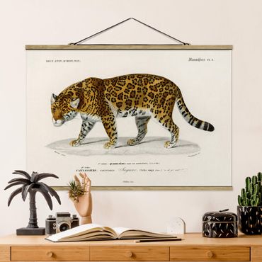 Stoffen schilderij met posterlijst Vintage Board Jaguar