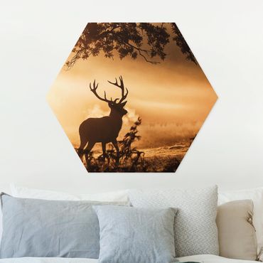 Hexagons Forex schilderijen Deer In The Winter Forest