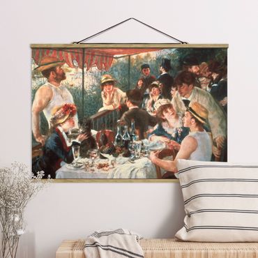 Stoffen schilderij met posterlijst Auguste Renoir - Luncheon Of The Boating Party