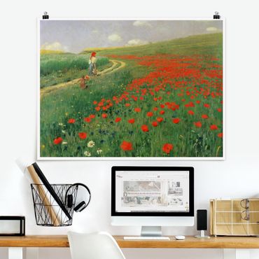 Posters Pál Szinyei-Merse - Summer Landscape With A Blossoming Poppy