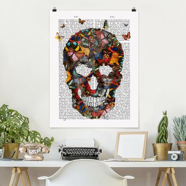 Posters Scary Reading - Butterfly Skull