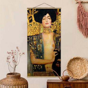 Stoffen schilderij met posterlijst Gustav Klimt - Judith I