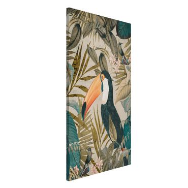 Magneetborden Vintage Collage - Toucan In The Jungle