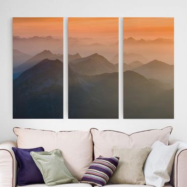 Canvas schilderijen - 3-delig View From The Zugspitze Mountain