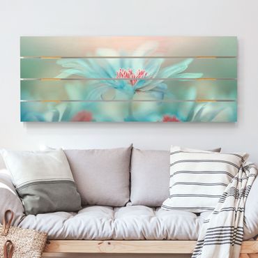 Houten schilderijen op plank Delicate Flowers In Pastel