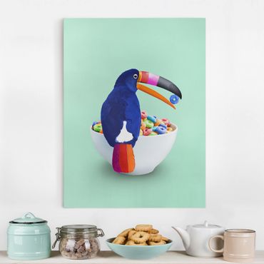Canvas schilderijen Breakfast With Toucan