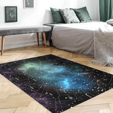 Vinyl tapijt Stellar Constellation Map Galactic Nebula