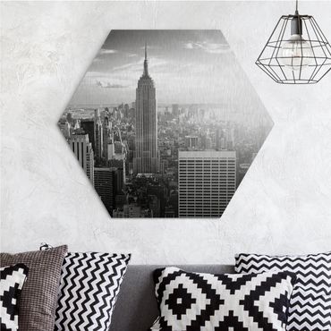 Hexagons Aluminium Dibond schilderijen Manhattan Skyline