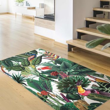 Vinyl tapijt Colourful Tropical Rainforest Pattern